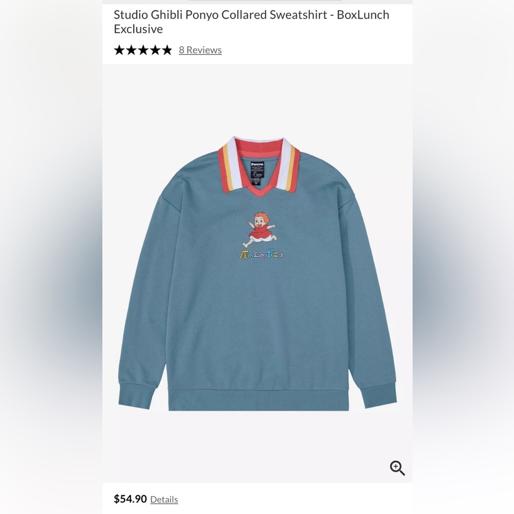 Hot Topic Studio Ghibli Ponyo Sweater - Blue and Red
